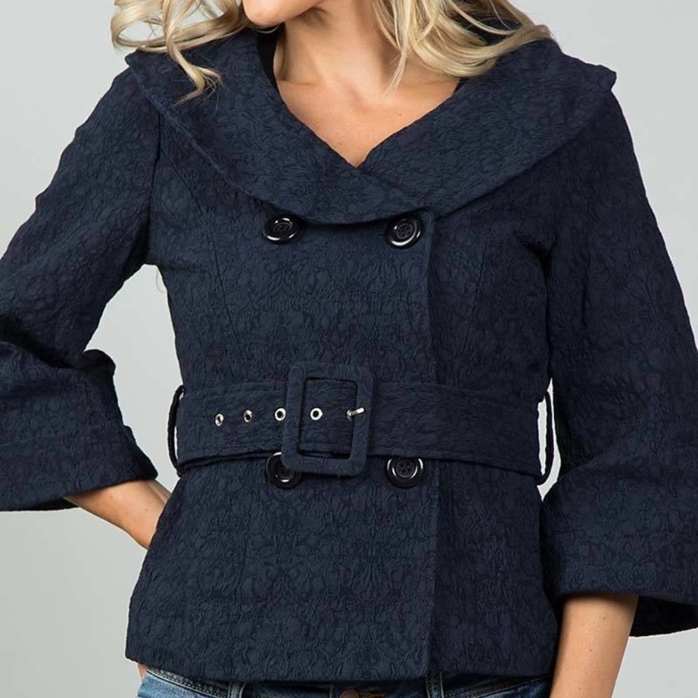‼️CLEARANCE‼️ Navy Double Breasted Jacket - Picture 3 of 7